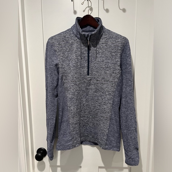 Lululemon Blue Gray Sweat Session Half Zip- Men’s Medium - Picture 2 of 4